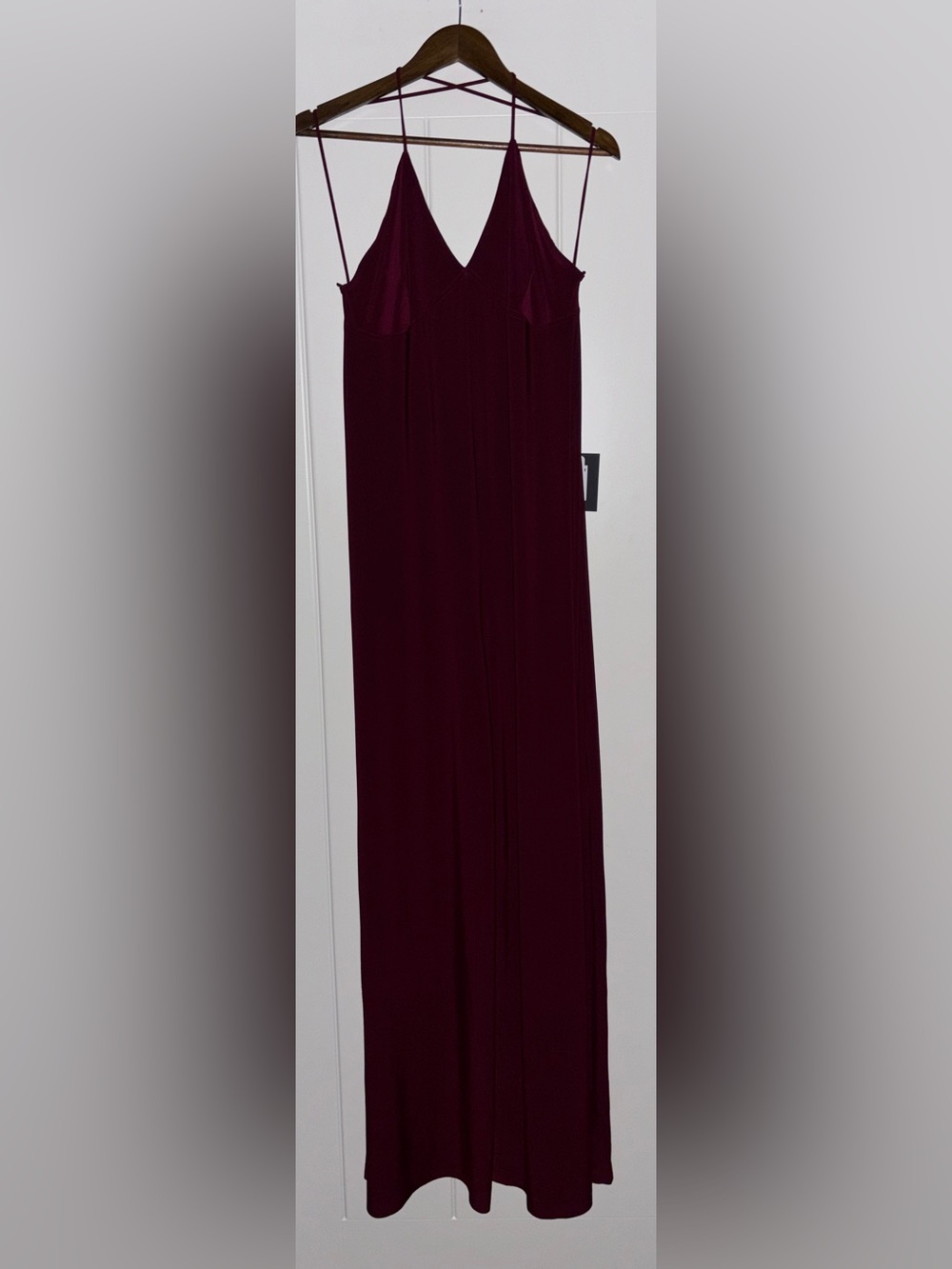 Norma Kamala Low-Back Slim Sultry Flattering Slip Jumpsuit In Plum Women XL NEW